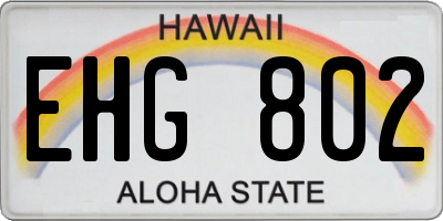 HI license plate EHG802