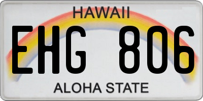 HI license plate EHG806