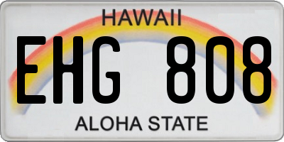 HI license plate EHG808