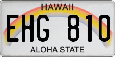 HI license plate EHG810