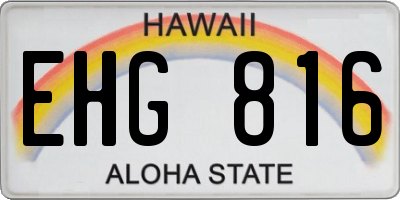 HI license plate EHG816
