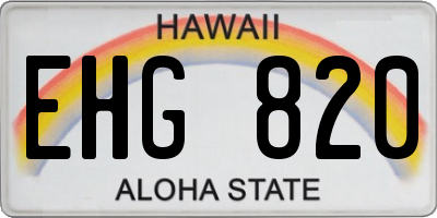 HI license plate EHG820