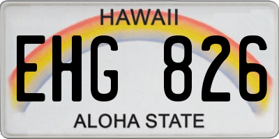 HI license plate EHG826