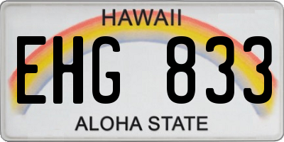 HI license plate EHG833