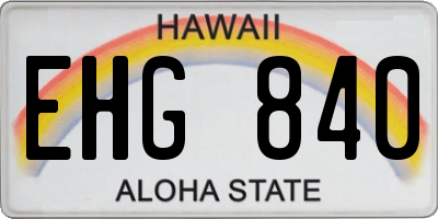 HI license plate EHG840