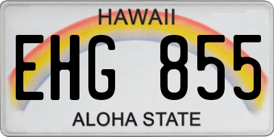 HI license plate EHG855