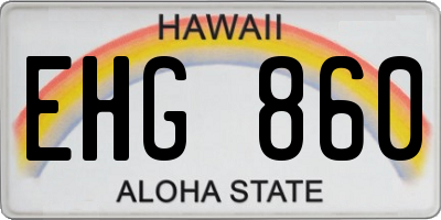 HI license plate EHG860