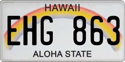 HI license plate EHG863