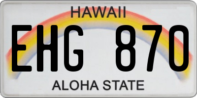 HI license plate EHG870
