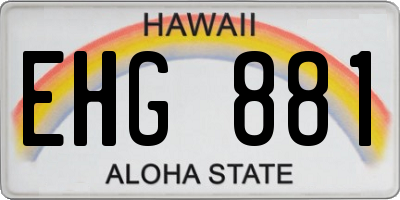 HI license plate EHG881
