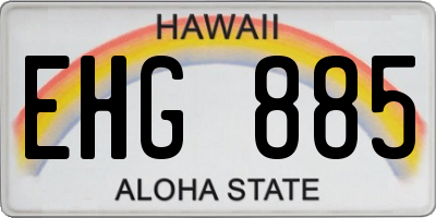 HI license plate EHG885