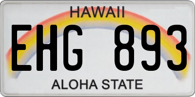 HI license plate EHG893