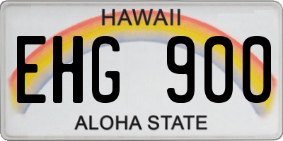 HI license plate EHG900