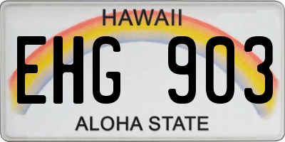 HI license plate EHG903