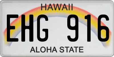 HI license plate EHG916