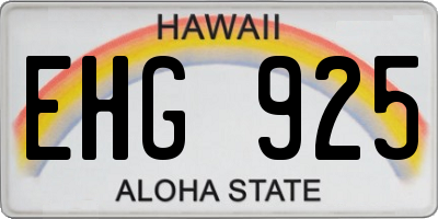 HI license plate EHG925
