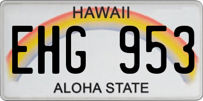 HI license plate EHG953