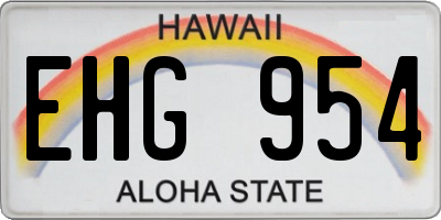 HI license plate EHG954
