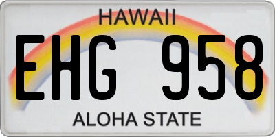 HI license plate EHG958