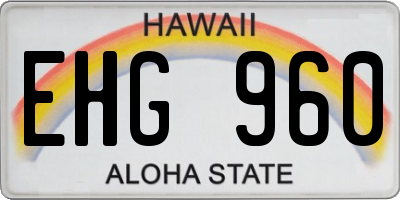 HI license plate EHG960