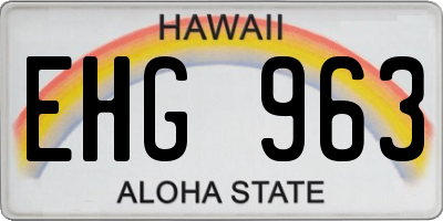 HI license plate EHG963