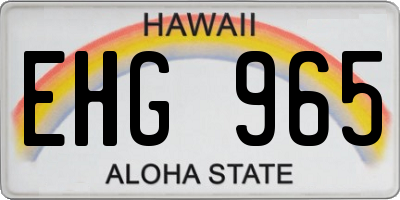 HI license plate EHG965