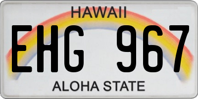 HI license plate EHG967