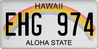 HI license plate EHG974