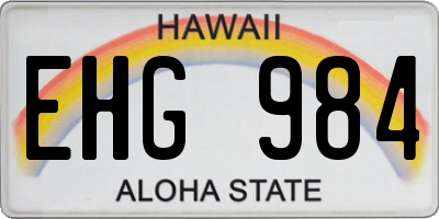 HI license plate EHG984
