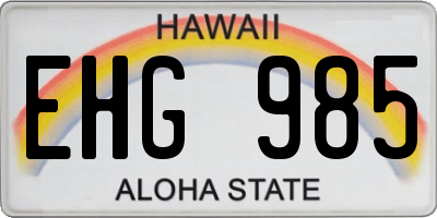 HI license plate EHG985