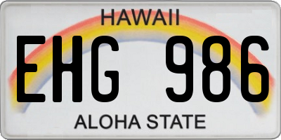 HI license plate EHG986