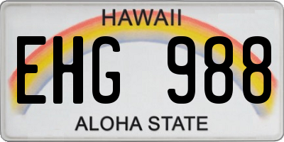 HI license plate EHG988