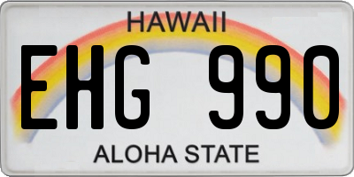 HI license plate EHG990