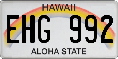 HI license plate EHG992