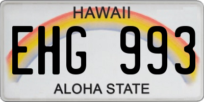 HI license plate EHG993