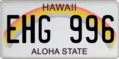 HI license plate EHG996