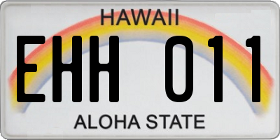 HI license plate EHH011