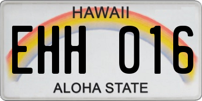 HI license plate EHH016