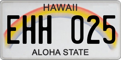 HI license plate EHH025