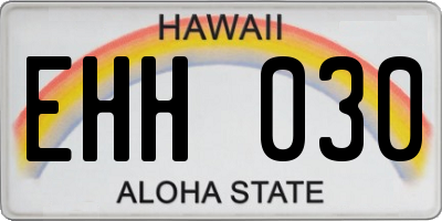 HI license plate EHH030