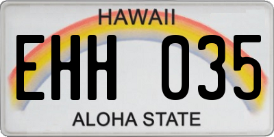 HI license plate EHH035
