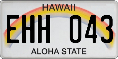 HI license plate EHH043