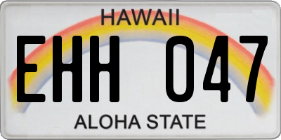 HI license plate EHH047