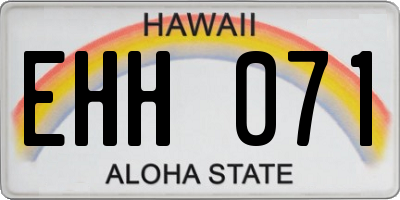 HI license plate EHH071
