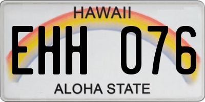 HI license plate EHH076
