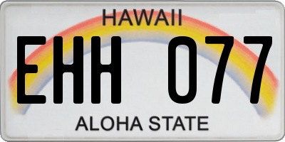 HI license plate EHH077