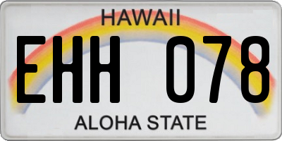 HI license plate EHH078