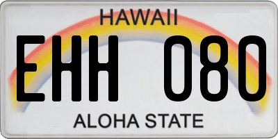 HI license plate EHH080