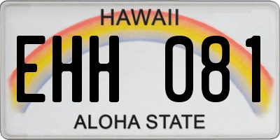 HI license plate EHH081