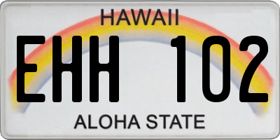 HI license plate EHH102